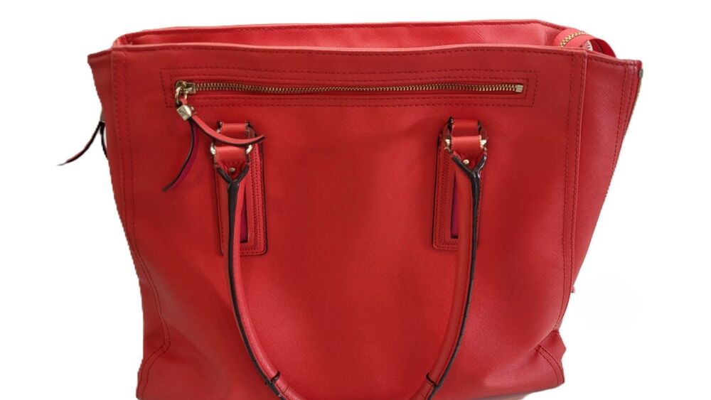 Stella & Dot Madison Tech Full Time Fabulous Poppy Red Tote Bag Purse